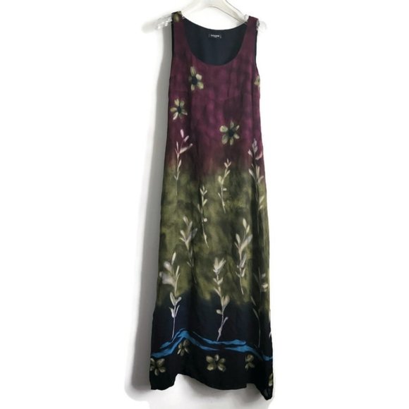 Sinequanone Dresses & Skirts - Sinequanone maxi dress floral sleeveless viscose green purple sz 6
